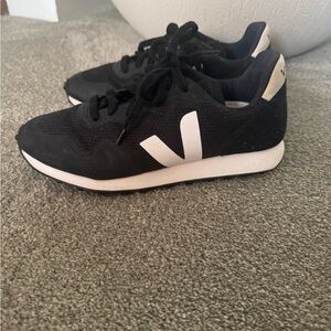 Veja Black and White Athletic Shoes